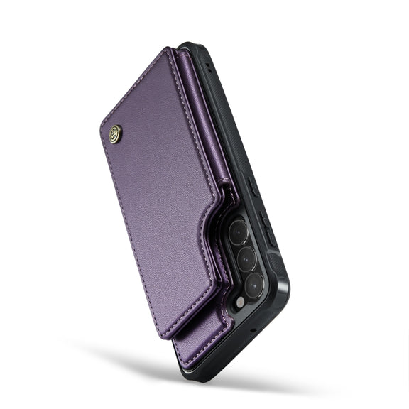 For Samsung Galaxy S23 5G CaseMe C22 Card Slots Holder RFID Anti-theft Phone Case(Purple)