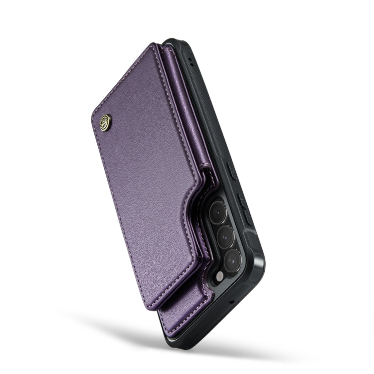 For Samsung Galaxy S23 5G CaseMe C22 Card Slots Holder RFID Anti-theft Phone Case(Purple)