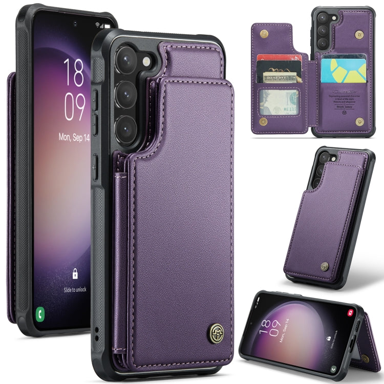 For Samsung Galaxy S23 5G CaseMe C22 Card Slots Holder RFID Anti-theft Phone Case(Purple) - free shipping - PMC Jewellery - Order now!