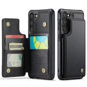 For Samsung Galaxy S23 5G CaseMe C22 Card Slots Holder RFID Anti-theft Phone Case(Black)