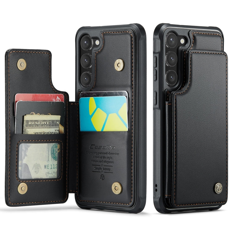 For Samsung Galaxy S23 5G CaseMe C22 Card Slots Holder RFID Anti-theft Phone Case(Black)
