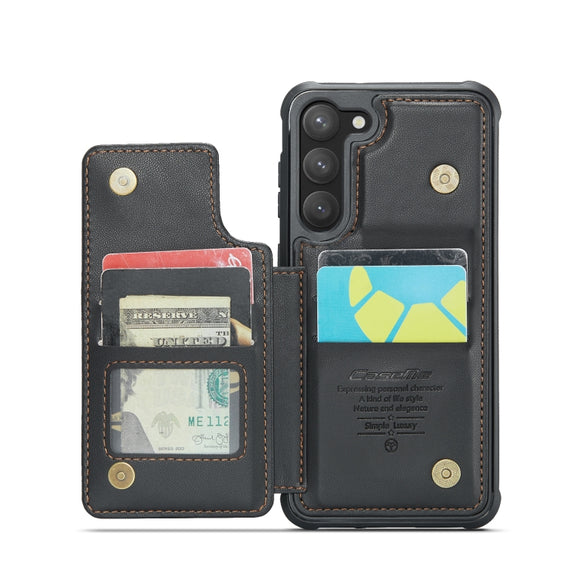 For Samsung Galaxy S23 5G CaseMe C22 Card Slots Holder RFID Anti-theft Phone Case(Black)
