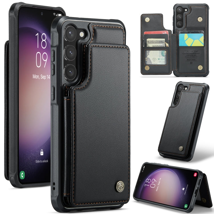 For Samsung Galaxy S23 5G CaseMe C22 Card Slots Holder RFID Anti-theft Phone Case(Black) - free shipping - PMC Jewellery - Order now!