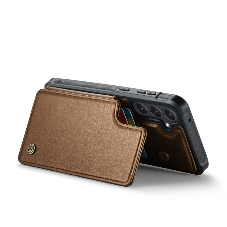 For Samsung Galaxy S23 FE 5G CaseMe C22 Card Slots Holder RFID Anti-theft Phone Case(Brown) - free shipping - PMC Jewellery - Order now!
