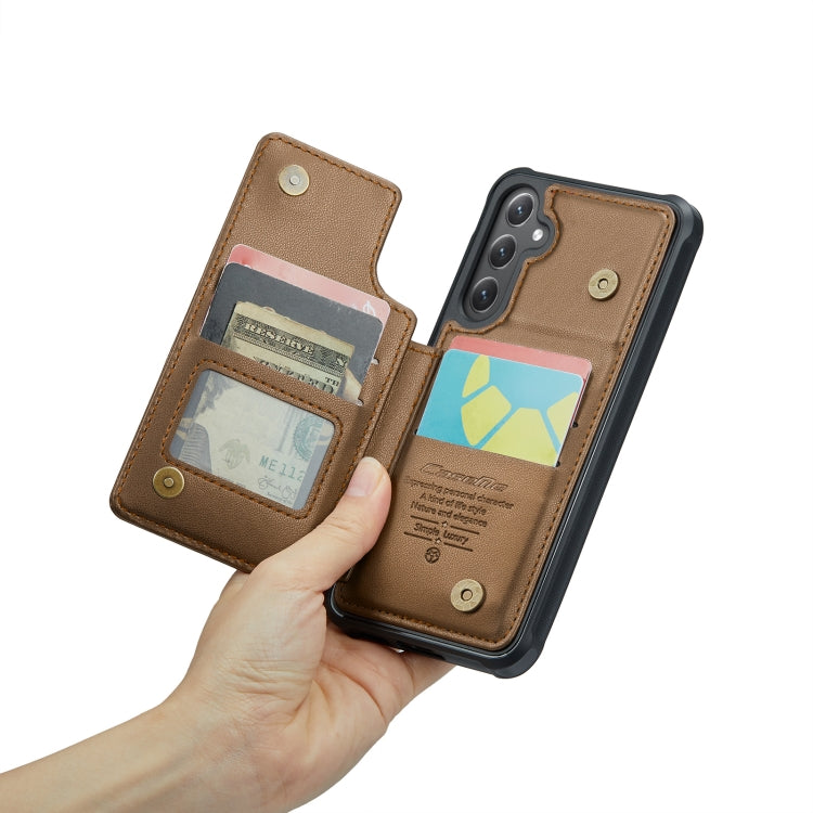For Samsung Galaxy S23 FE 5G CaseMe C22 Card Slots Holder RFID Anti-theft Phone Case(Brown) - free shipping - PMC Jewellery - Order now!