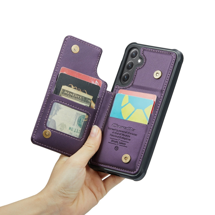 For Samsung Galaxy S23 FE 5G CaseMe C22 Card Slots Holder RFID Anti-theft Phone Case(Purple) - free shipping - PMC Jewellery - Order now!