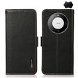 For Huawei Mate 60 KHAZNEH Side-Magnetic Litchi Genuine Leather RFID Case(Black) - Huawei Cases by PMC TechLife | Online Shopping South Africa | PMC TechLife | Buy Now Pay Later Mobicred