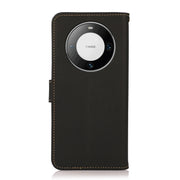 For Huawei Mate 60 KHAZNEH Custer Genuine Leather RFID Phone Case(Black)