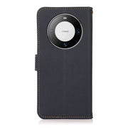 For Huawei Mate 60 Pro KHAZNEH Custer Genuine Leather RFID Phone Case(Blue)