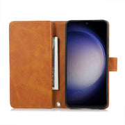 For Samsung Galaxy S24 5G Wristband Card Slot Leather Phone Case(Brown)