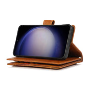 For Samsung Galaxy S24 5G Wristband Card Slot Leather Phone Case(Brown)