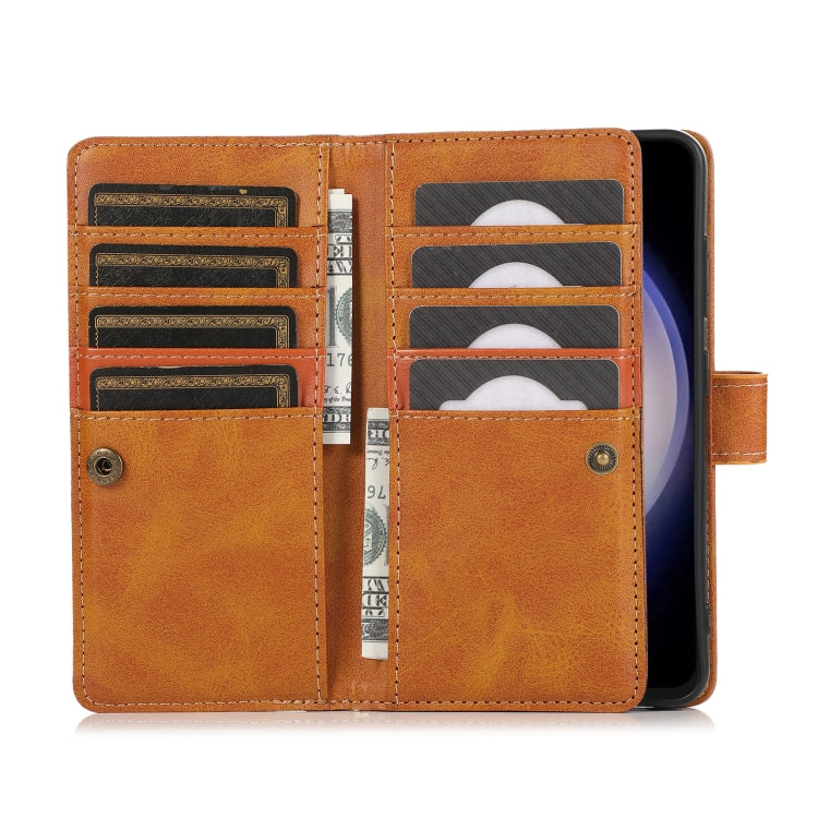 For Samsung Galaxy S24 5G Wristband Card Slot Leather Phone Case(Brown)