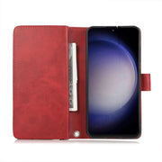 For Samsung Galaxy S24 5G Wristband Card Slot Leather Phone Case(Red)