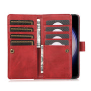 For Samsung Galaxy S24 5G Wristband Card Slot Leather Phone Case(Red)