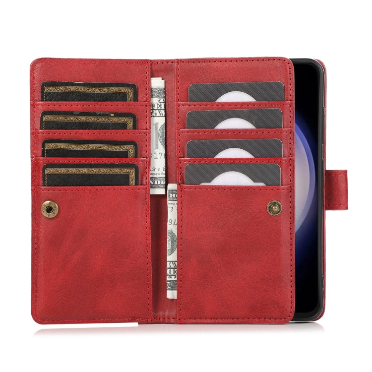 For Samsung Galaxy S24 5G Wristband Card Slot Leather Phone Case(Red)