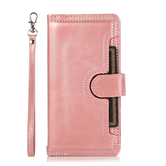 For Samsung Galaxy S24 5G Wristband Card Slot Leather Phone Case(Rose Gold)
