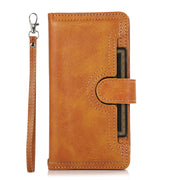 For Samsung Galaxy S24+ 5G Wristband Card Slot Leather Phone Case(Brown)