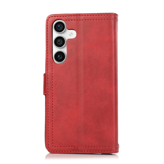 For Samsung Galaxy S24+ 5G Wristband Card Slot Leather Phone Case(Red)
