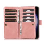 For Samsung Galaxy S24+ 5G Wristband Card Slot Leather Phone Case(Rose Gold)