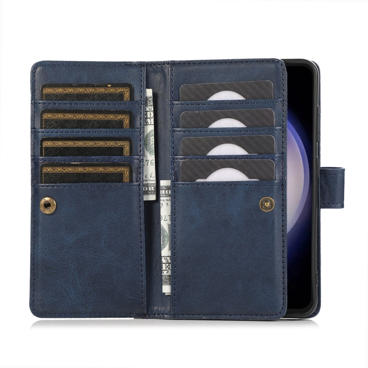 For Samsung Galaxy S24+ 5G Wristband Card Slot Leather Phone Case(Blue)