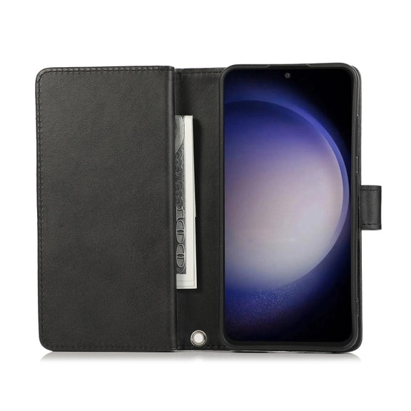 For Samsung Galaxy S24+ 5G Wristband Card Slot Leather Phone Case(Black)
