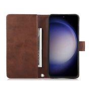 For Samsung Galaxy S24+ 5G Wristband Card Slot Leather Phone Case(Coffee)
