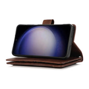 For Samsung Galaxy S24+ 5G Wristband Card Slot Leather Phone Case(Coffee)