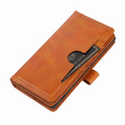 For Samsung Galaxy S24 Ultra 5G Wristband Card Slot Leather Phone Case(Brown)