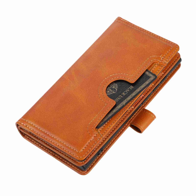 For Samsung Galaxy S24 Ultra 5G Wristband Card Slot Leather Phone Case(Brown)