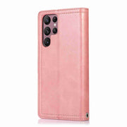 For Samsung Galaxy S24 Ultra 5G Wristband Card Slot Leather Phone Case(Rose Gold)