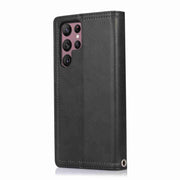For Samsung Galaxy S24 Ultra 5G Wristband Card Slot Leather Phone Case(Black)