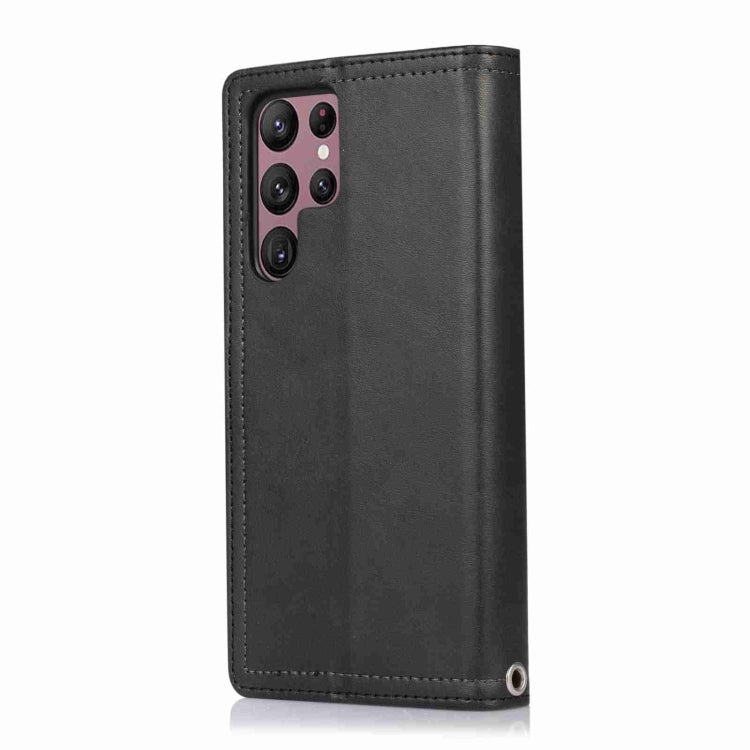 For Samsung Galaxy S24 Ultra 5G Wristband Card Slot Leather Phone Case(Black)