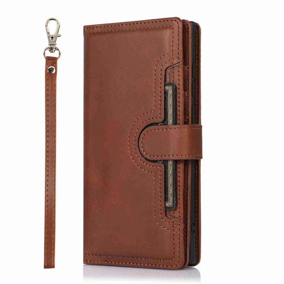 For Samsung Galaxy S24 Ultra 5G Wristband Card Slot Leather Phone Case(Coffee)