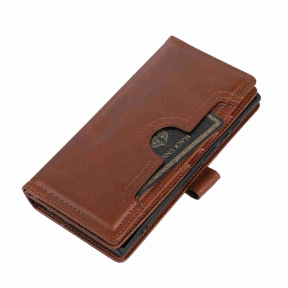 For Samsung Galaxy S24 Ultra 5G Wristband Card Slot Leather Phone Case(Coffee)