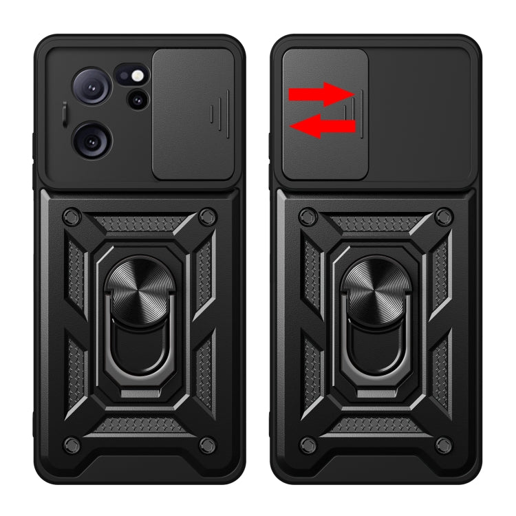 For Xiaomi Redmi K60 Ultra 5G Sliding Camera Cover Design TPU Hybrid PC Phone Case(Black)