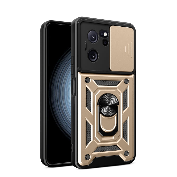 For Xiaomi Redmi K60 Ultra 5G Sliding Camera Cover Design TPU Hybrid PC Phone Case(Gold) - Redmi K60 Ultra Cases by PMC TechLife | Online Shopping South Africa | PMC TechLife | Buy Now Pay Later Mobicred