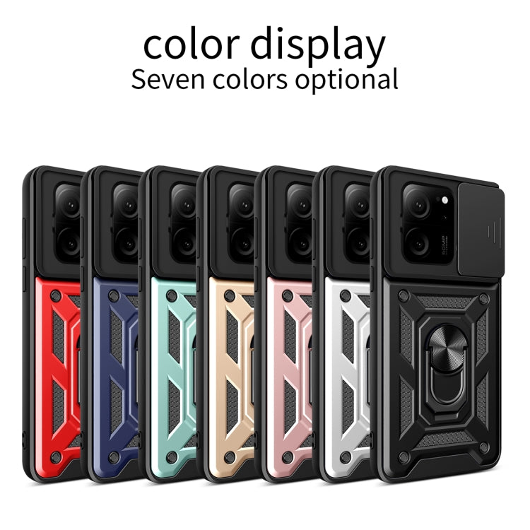 For Xiaomi 13T/13T Pro/Redmi K60 Ultra Sliding Camera Cover Design TPU Hybrid PC Phone Case(Rose Gold)