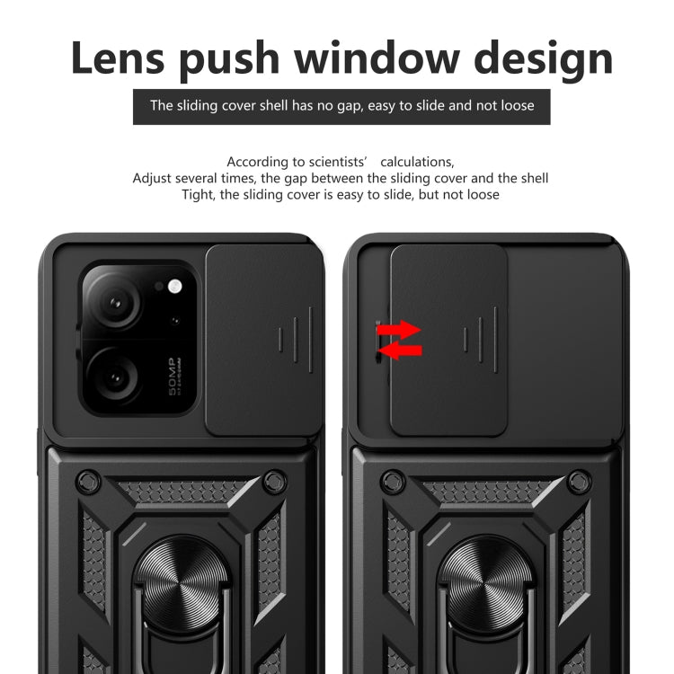 For Xiaomi 13T/13T Pro/Redmi K60 Ultra Sliding Camera Cover Design TPU Hybrid PC Phone Case(Rose Gold)