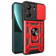 For Xiaomi Redmi 13C 4G Sliding Camera Cover Design TPU Hybrid PC Phone Case(Red)
