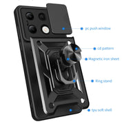 For Xiaomi Redmi Note 13 4G Global Sliding Camera Cover Design TPU Hybrid PC Phone Case(Rose Gold)
