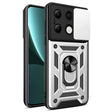 For Xiaomi Redmi Note 13 4G Global Sliding Camera Cover Design TPU Hybrid PC Phone Case(Silver) - Note 13 Cases by PMC TechLife | Online Shopping South Africa | PMC TechLife | Buy Now Pay Later Mobicred