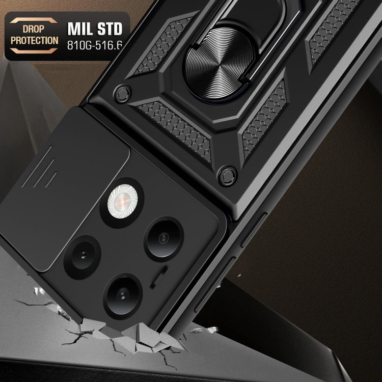 For Xiaomi Redmi Note 13 4G Global Sliding Camera Cover Design TPU Hybrid PC Phone Case(Silver) - Note 13 Cases by PMC TechLife | Online Shopping South Africa | PMC TechLife | Buy Now Pay Later Mobicred