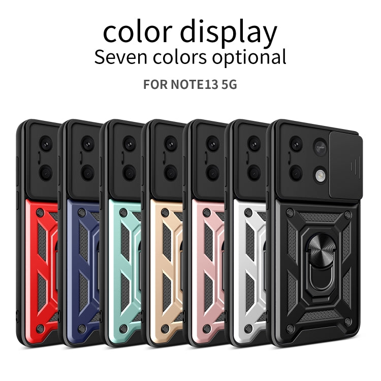 For Xiaomi Redmi Note 13 5G Sliding Camera Cover Design TPU Hybrid PC Phone Case(Black) - Note 13 Cases by PMC TechLife | Online Shopping South Africa | PMC TechLife | Buy Now Pay Later Mobicred