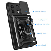 For Xiaomi Redmi Note 13 5G Sliding Camera Cover Design TPU Hybrid PC Phone Case(Rose Gold)