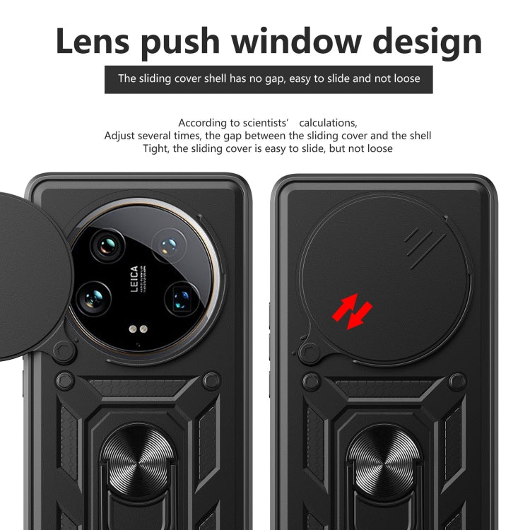 For Xiaomi 14 Ultra Sliding Camera Cover Design TPU Hybrid PC Phone Case(Black) - 14 Ultra Cases by PMC TechLife | Online Shopping South Africa | PMC TechLife | Buy Now Pay Later Mobicred