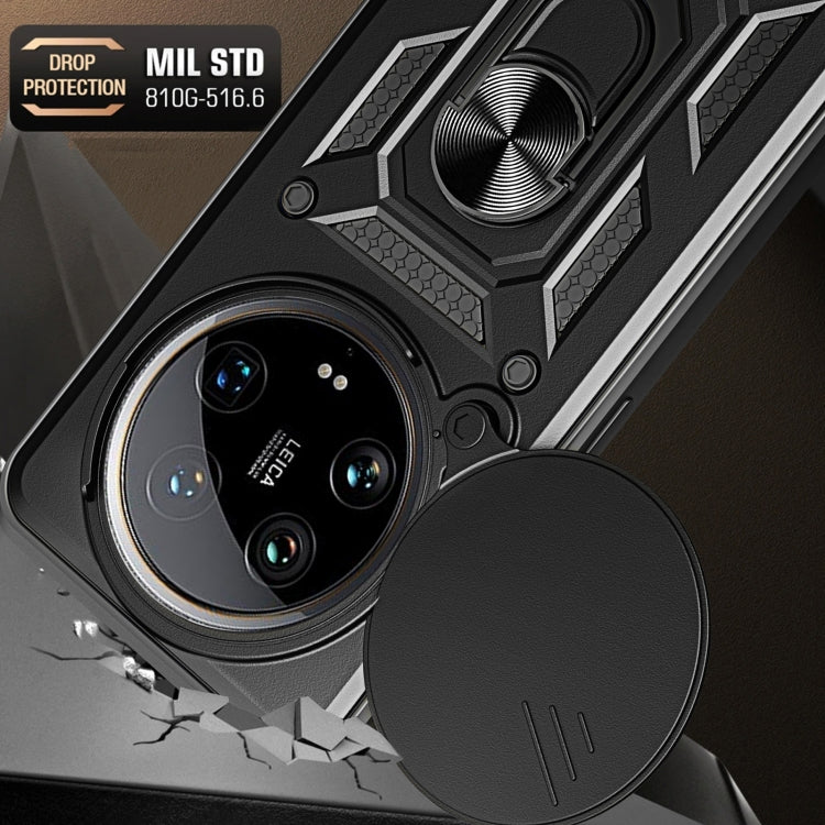 For Xiaomi 14 Ultra Sliding Camera Cover Design TPU Hybrid PC Phone Case(Black) - 14 Ultra Cases by PMC TechLife | Online Shopping South Africa | PMC TechLife | Buy Now Pay Later Mobicred