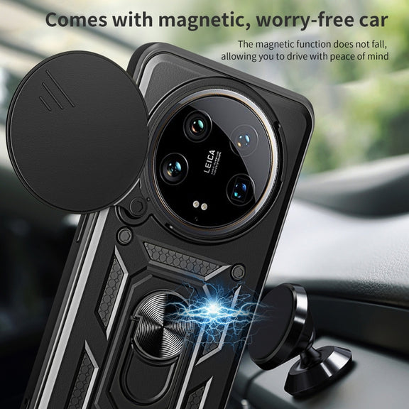 For Xiaomi 14 Ultra Sliding Camera Cover Design TPU Hybrid PC Phone Case(Silver)