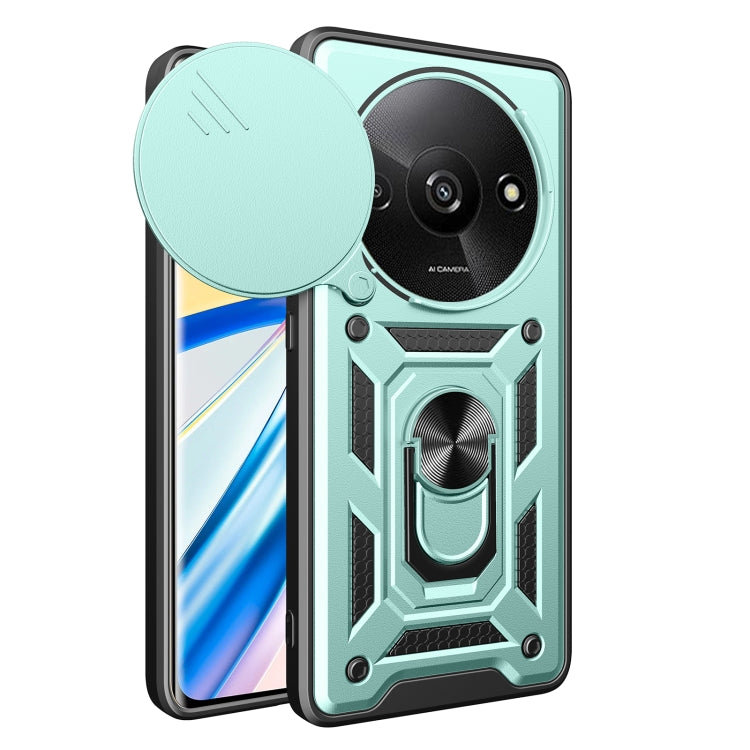 For Xiaomi Redmi A3 Sliding Camera Cover Design TPU Hybrid PC Phone Case(Mint Green) - Xiaomi Cases by PMC TechLife | Online Shopping South Africa | PMC TechLife | Buy Now Pay Later Mobicred