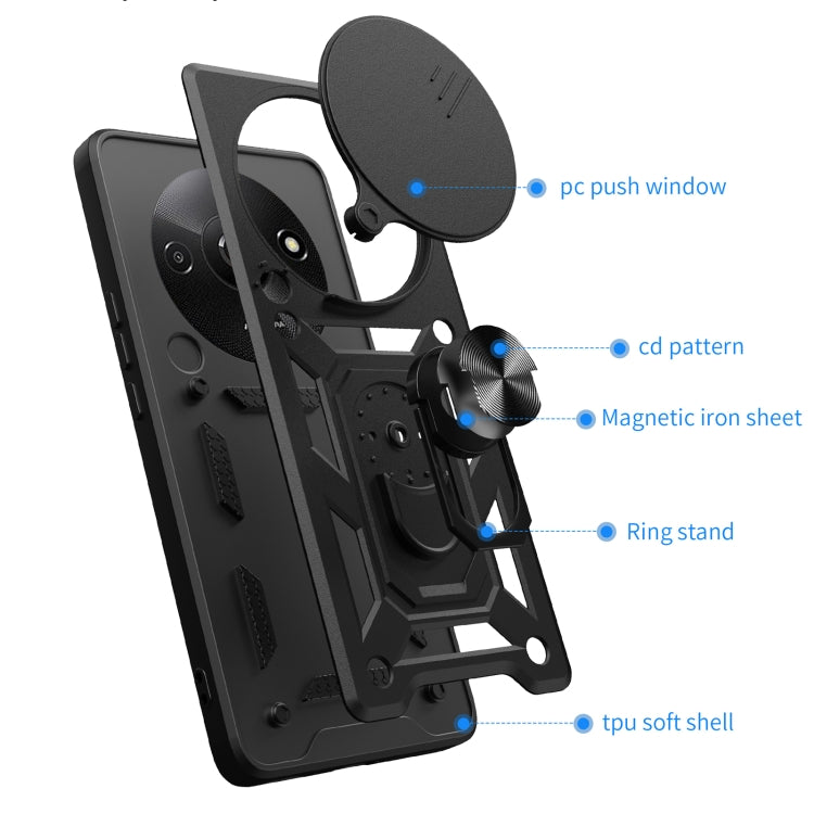 For Xiaomi Redmi A3 Sliding Camera Cover Design TPU Hybrid PC Phone Case(Mint Green) - Xiaomi Cases by PMC TechLife | Online Shopping South Africa | PMC TechLife | Buy Now Pay Later Mobicred