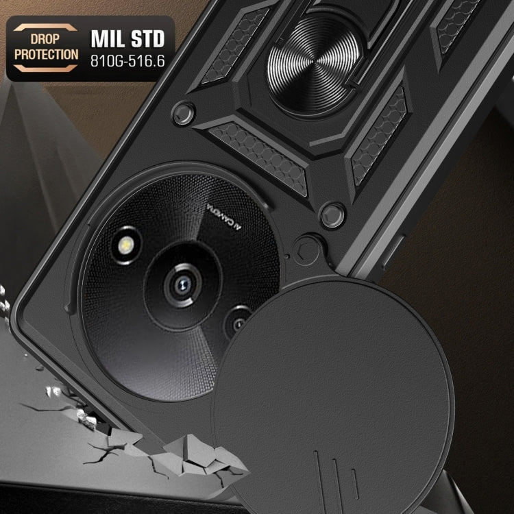 For Xiaomi Redmi A3 Sliding Camera Cover Design TPU Hybrid PC Phone Case(Gold) - Xiaomi Cases by PMC TechLife | Online Shopping South Africa | PMC TechLife | Buy Now Pay Later Mobicred